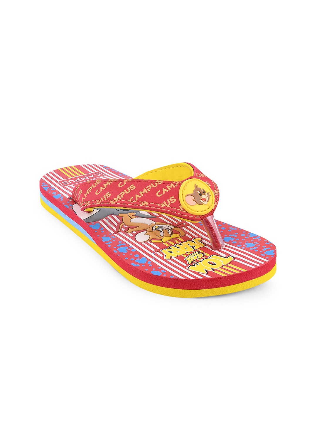 

Campus Unisex Kids Red & Yellow Printed Rubber Sliders