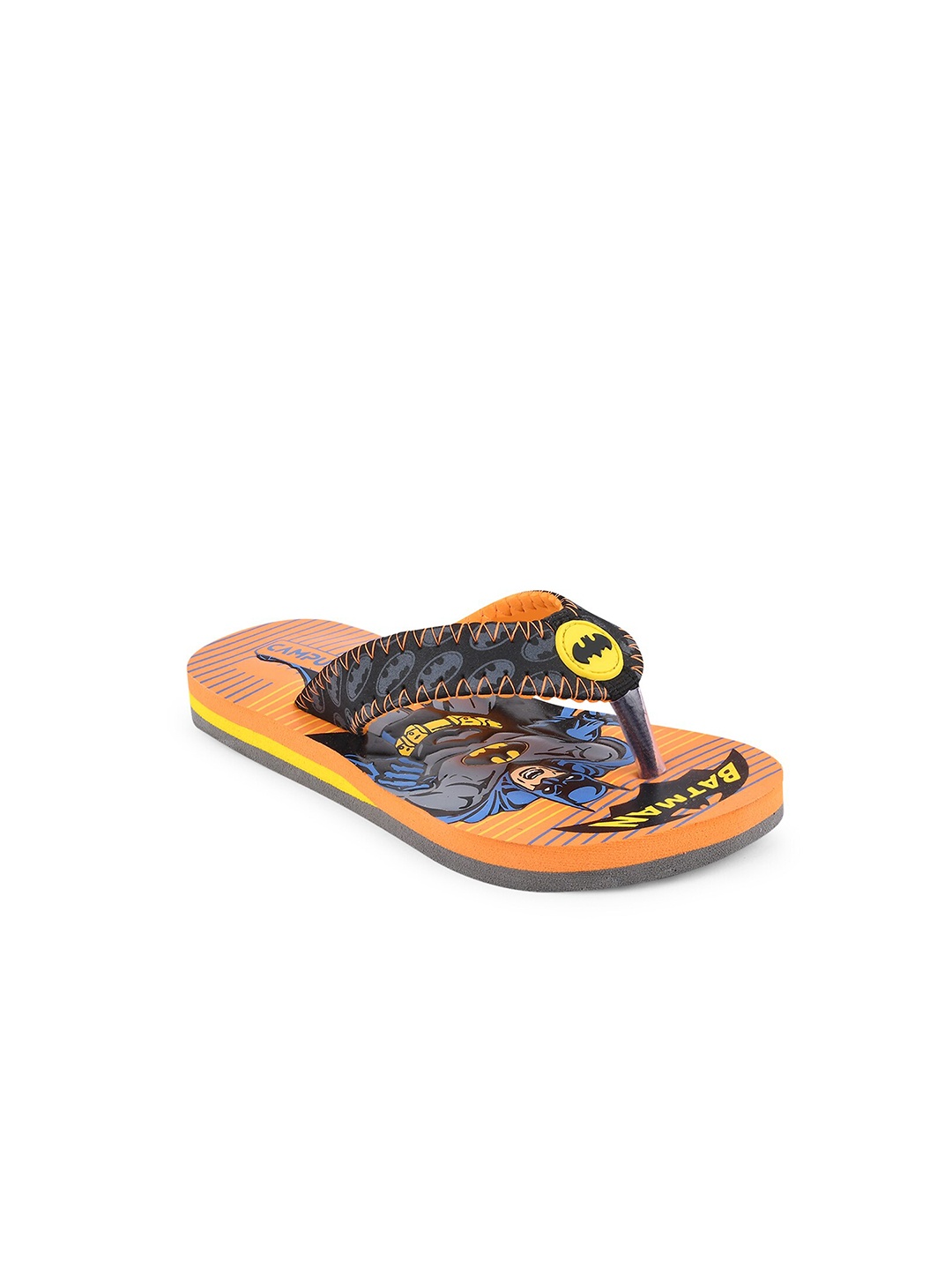 

Campus Unisex Kids Orange & Mustard Printed Rubber Sliders