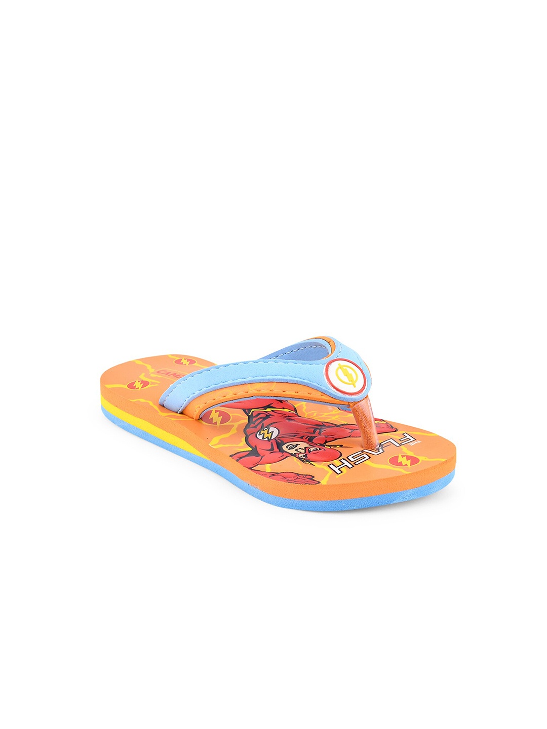 

Campus Kids Orange & Blue Printed Rubber Thong Flip-Flops