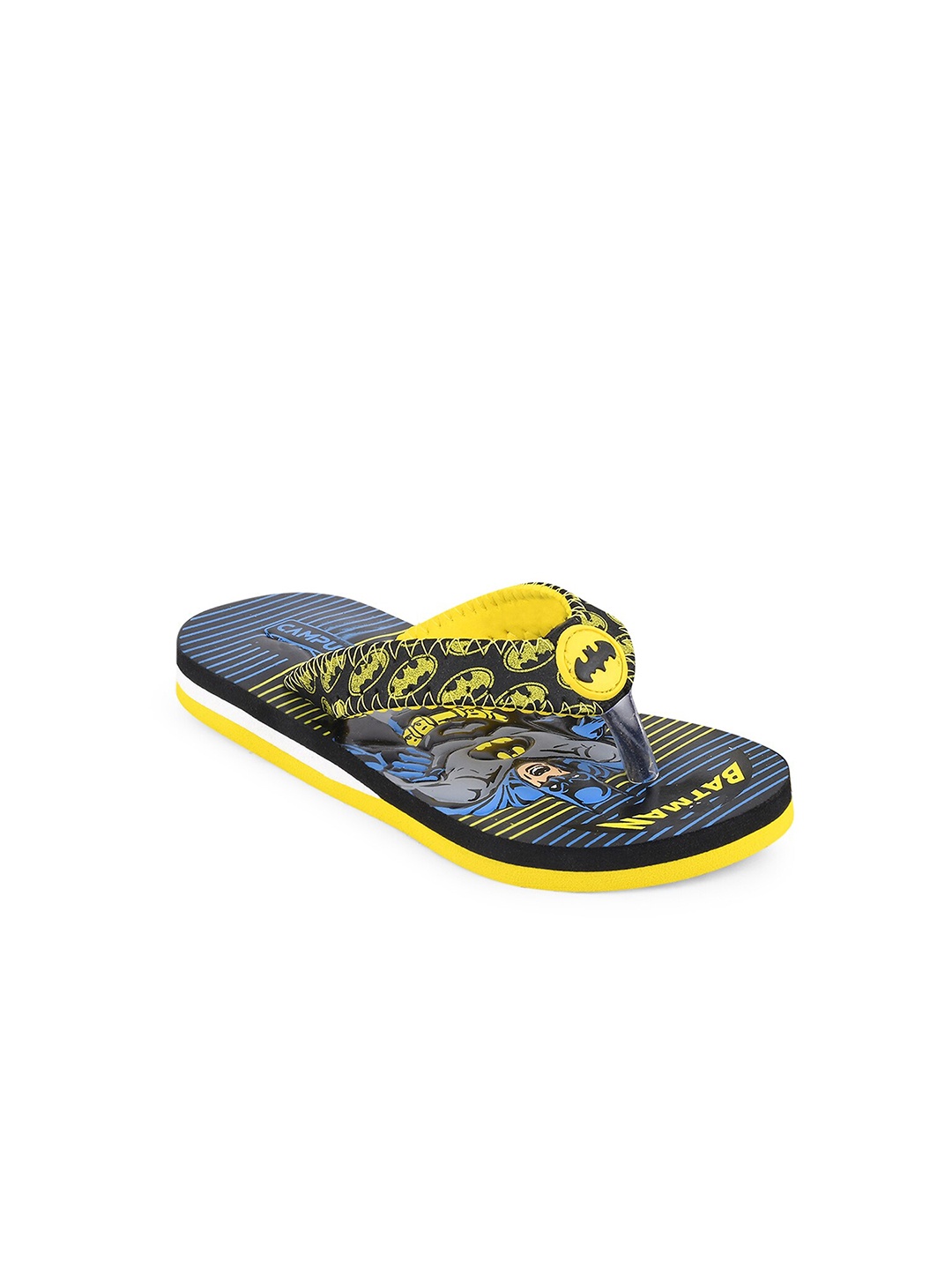 

Campus Unisex Kids Black & Yellow Printed Rubber Sliders