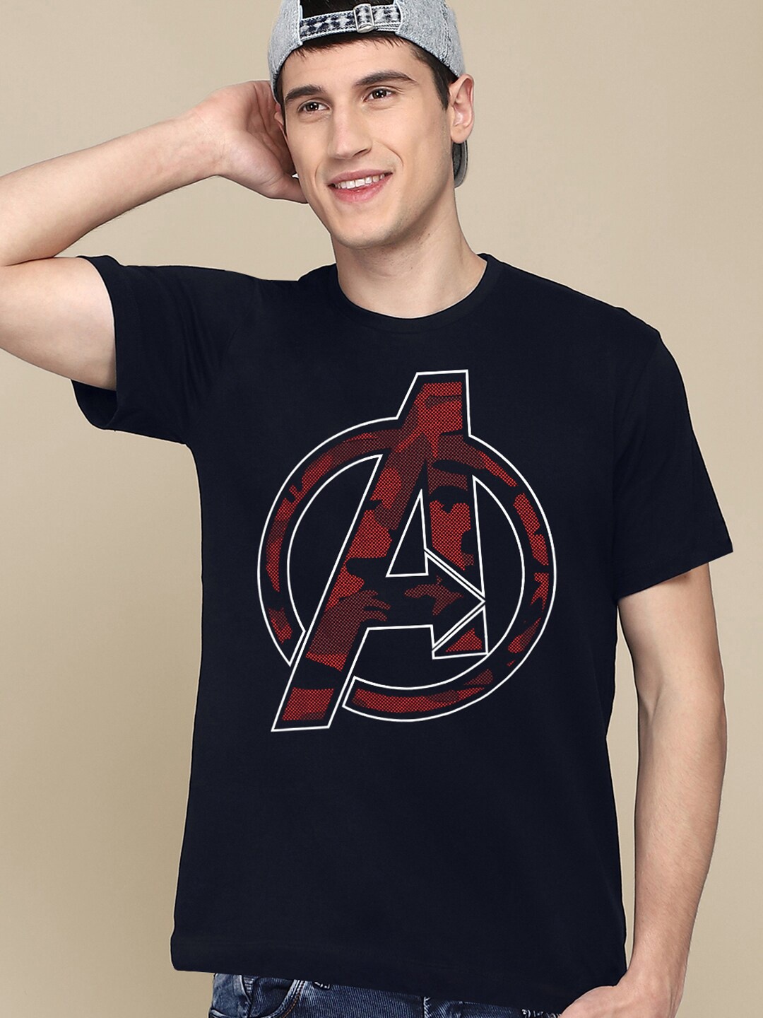 

Free Authority Men Navy Blue Avengers Printed T-shirt