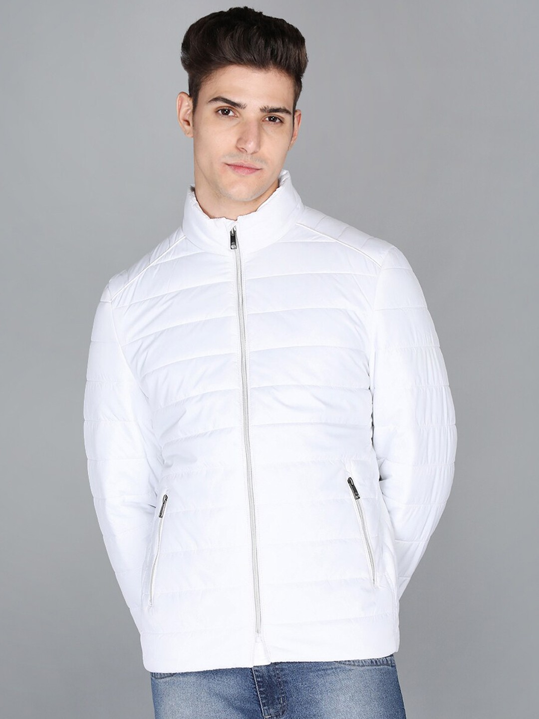 

LURE URBAN Men White Bomber Jacket