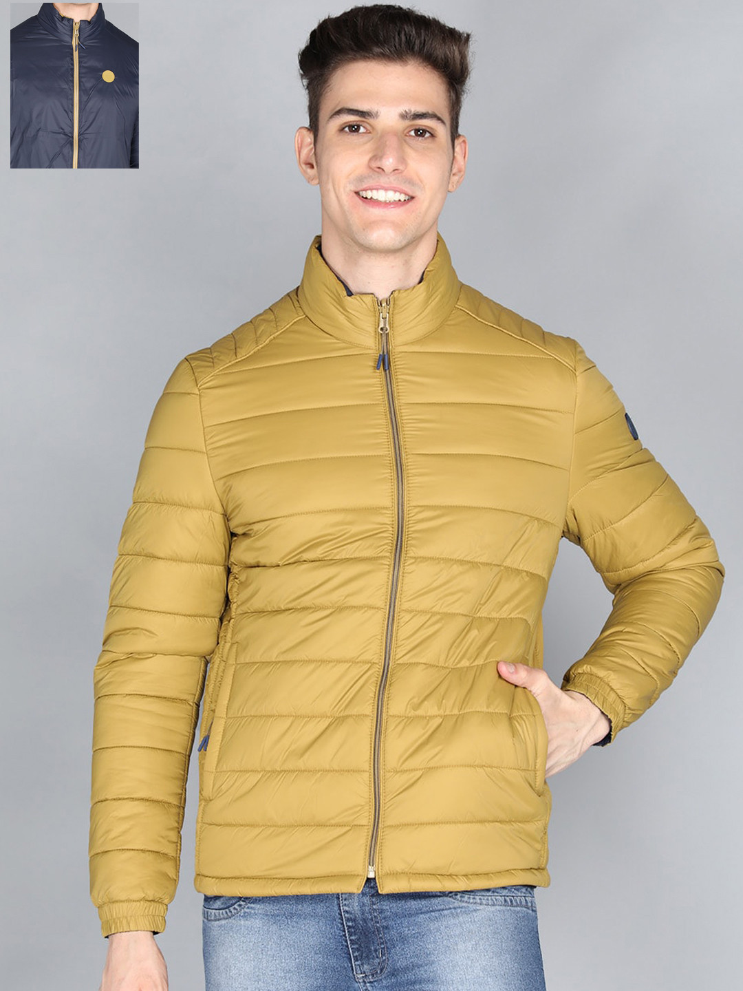 

LURE URBAN Men Mustard Reversible Puffer Jacket