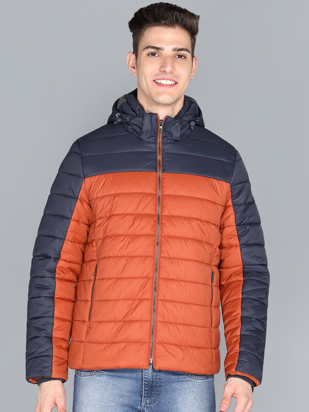 

LURE URBAN Men Rust Colourblocked Bomber Jacket