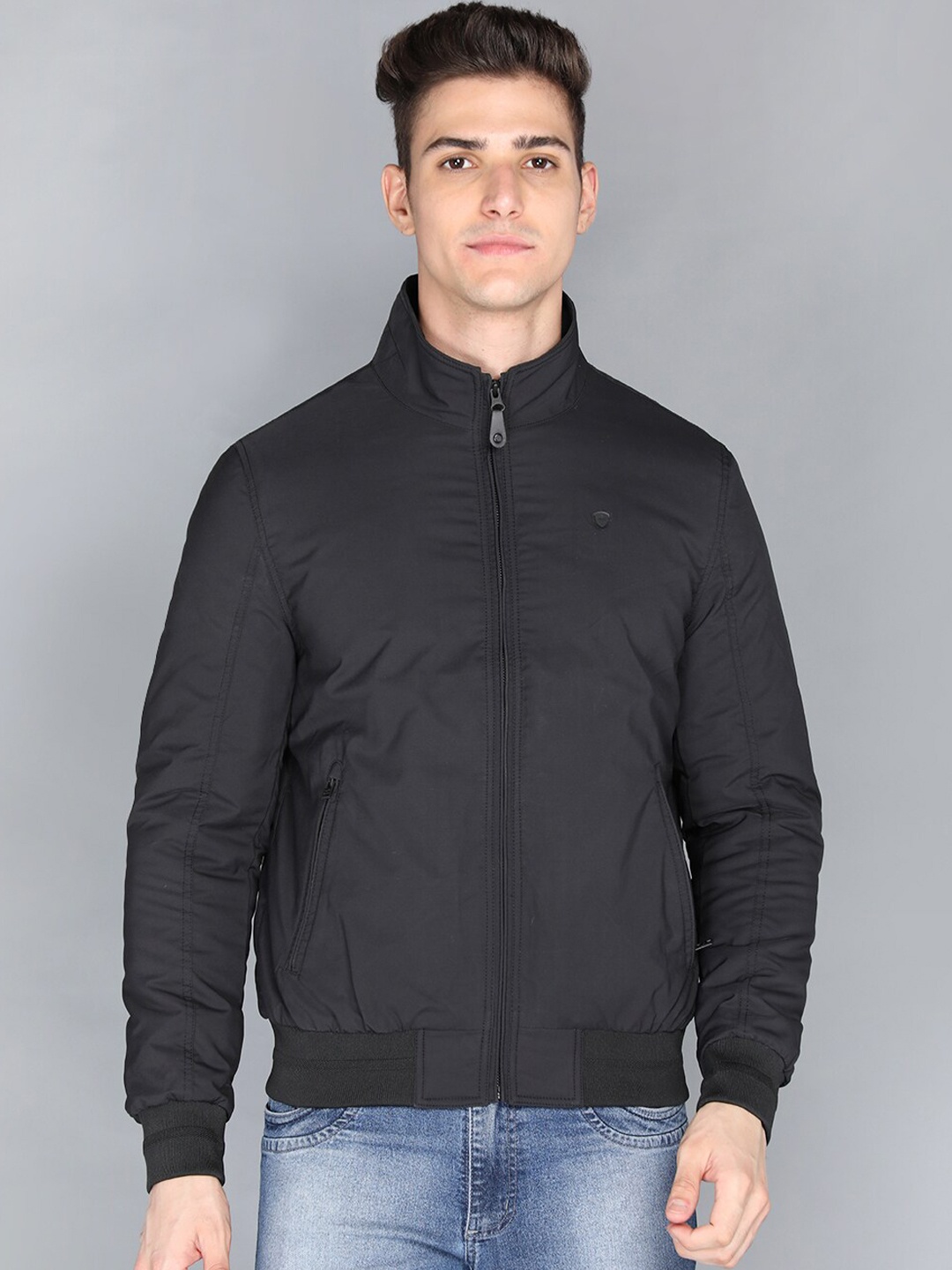 

LURE URBAN Men Black Bomber Jacket