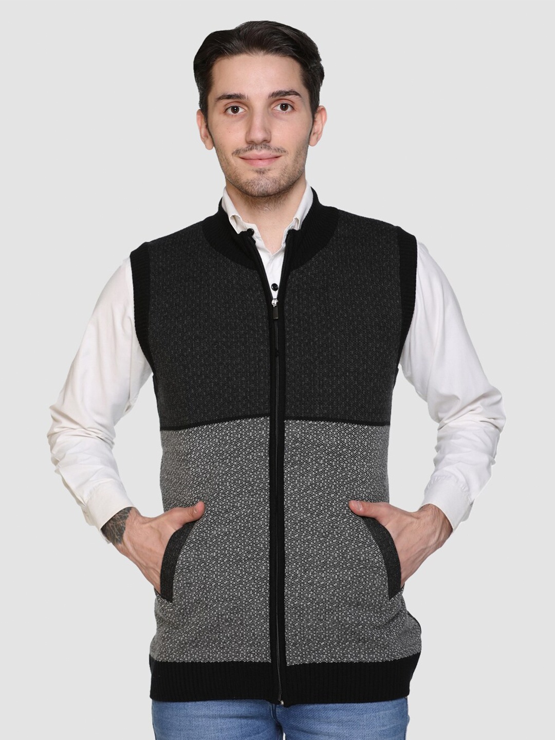 

aarbee Men Black & Grey Striped