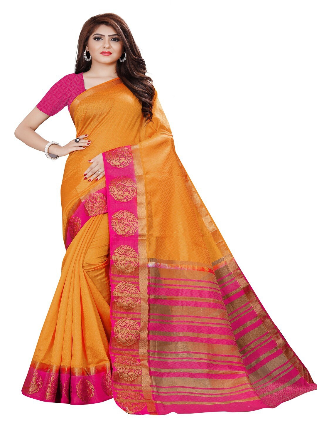 

MOKSHA DESIGNS Multicoloured Woven Design Zari Pure Silk Banarasi Saree, Multi