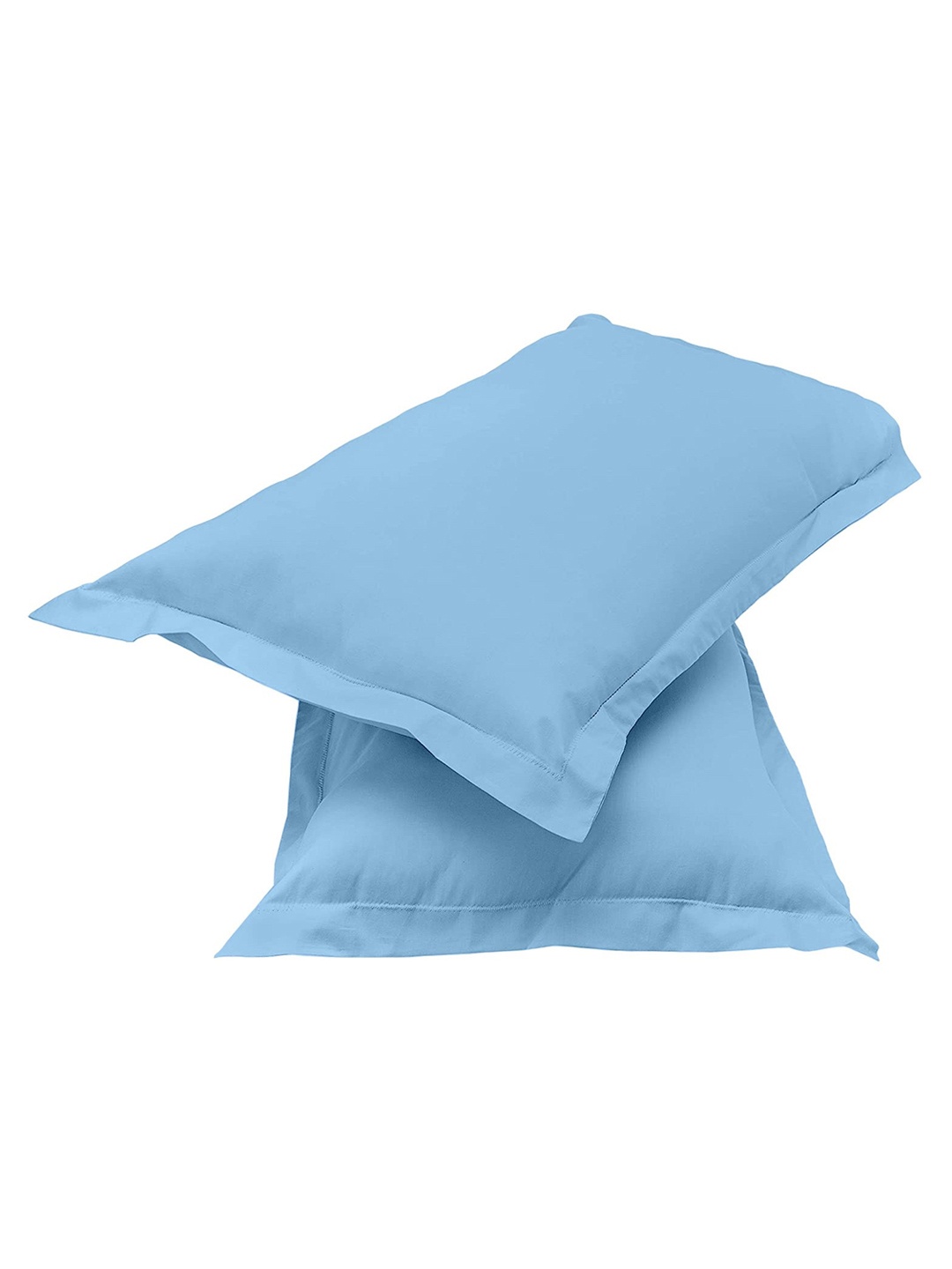

Sleeping Owls- because your sleep matters Set Of 2 Blue Solid Cotton Pillow Covers