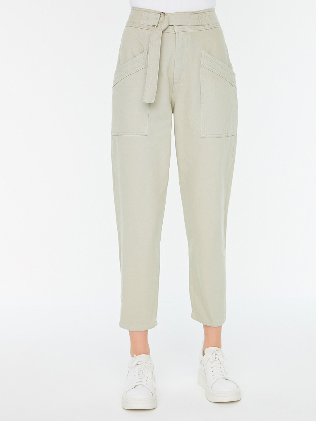 Trendyol Women Grey With A Tinge Of Green Jeans