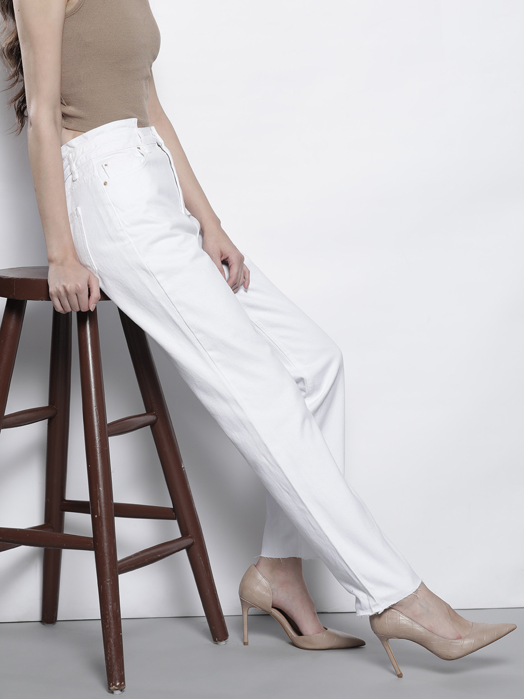 

Trendyol Women White Pure Cotton Jeans