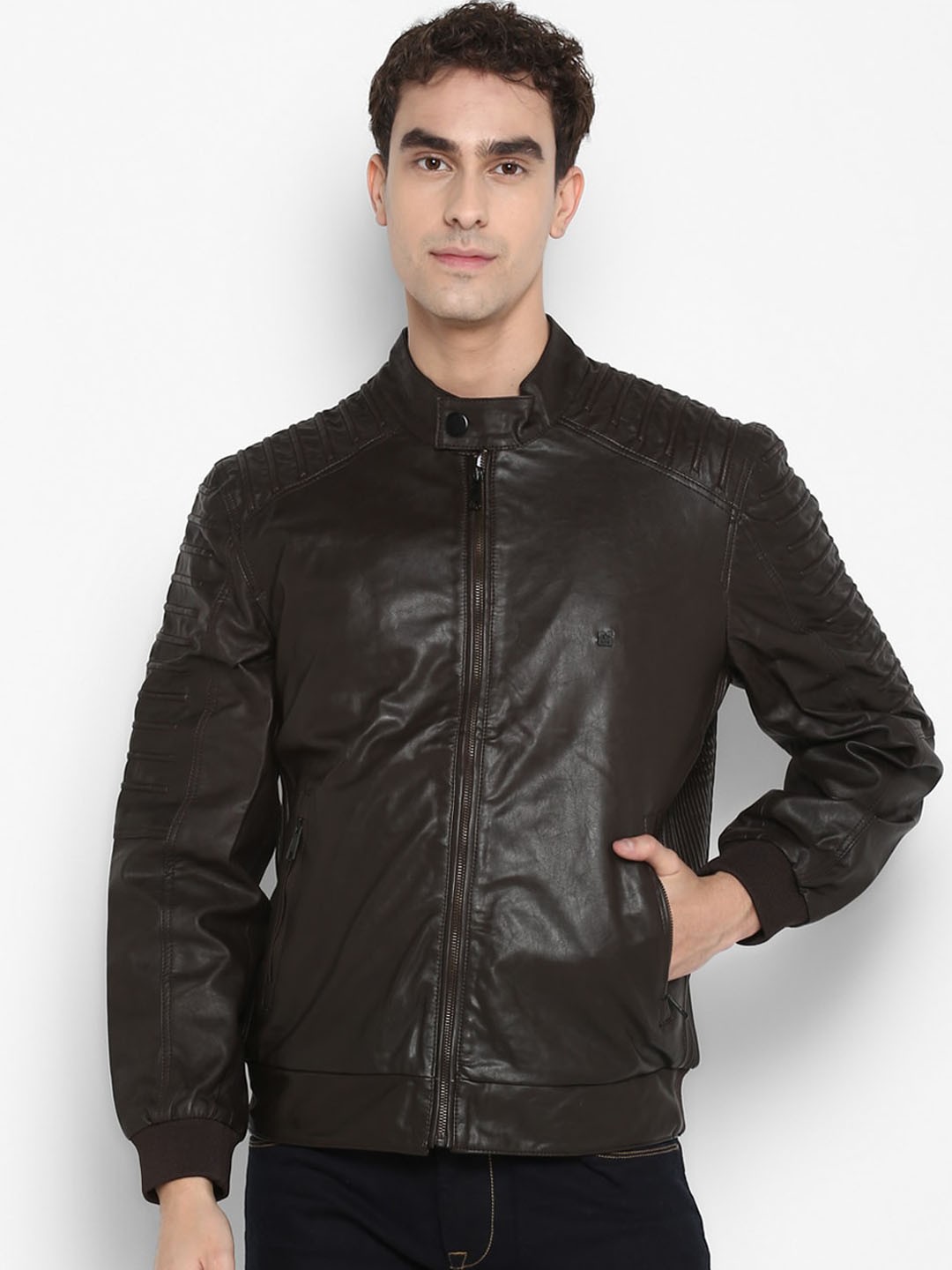 

Turtle Men Brown Windcheater Outdoor Biker Jacket