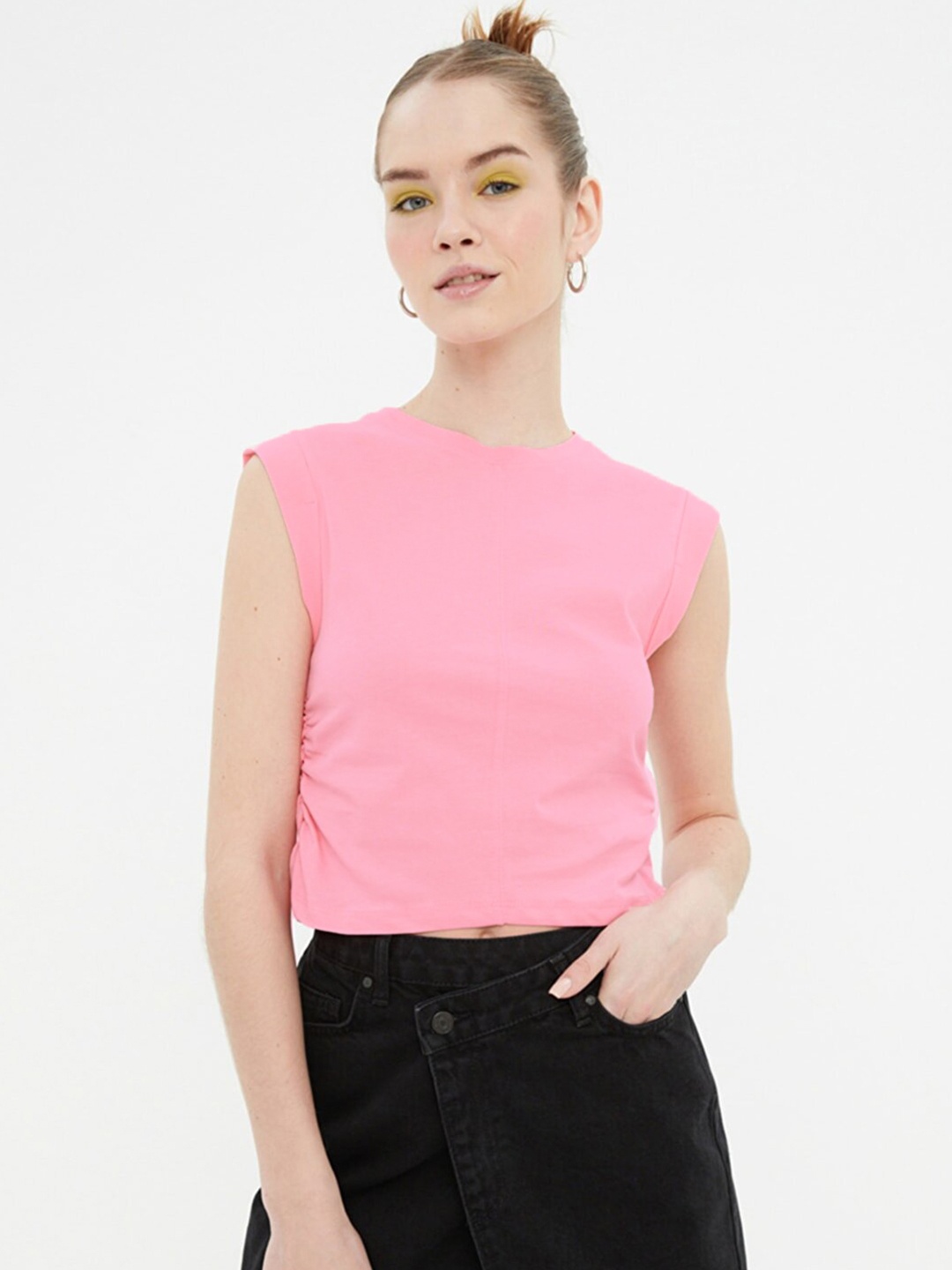 

Trendyol Women Pink Solid Top
