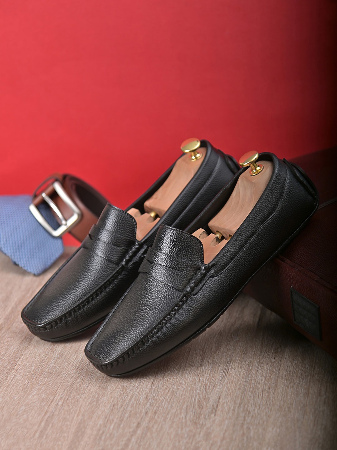 

Blammo Men Black Perforations Loafers