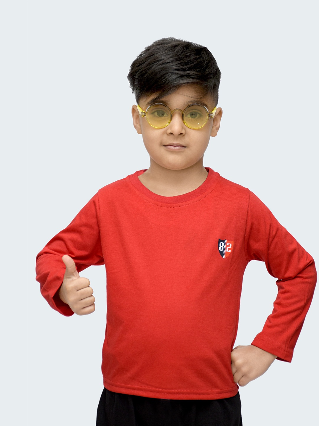 

3BROS Kids Red Applique T-shirt