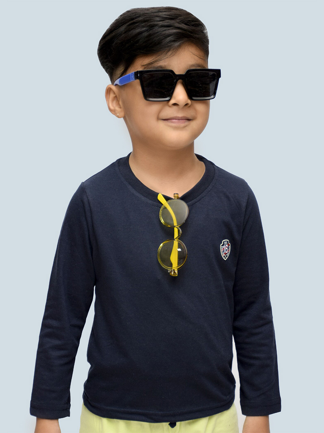 

3BROS Kids Navy Blue V-Neck T-shirt