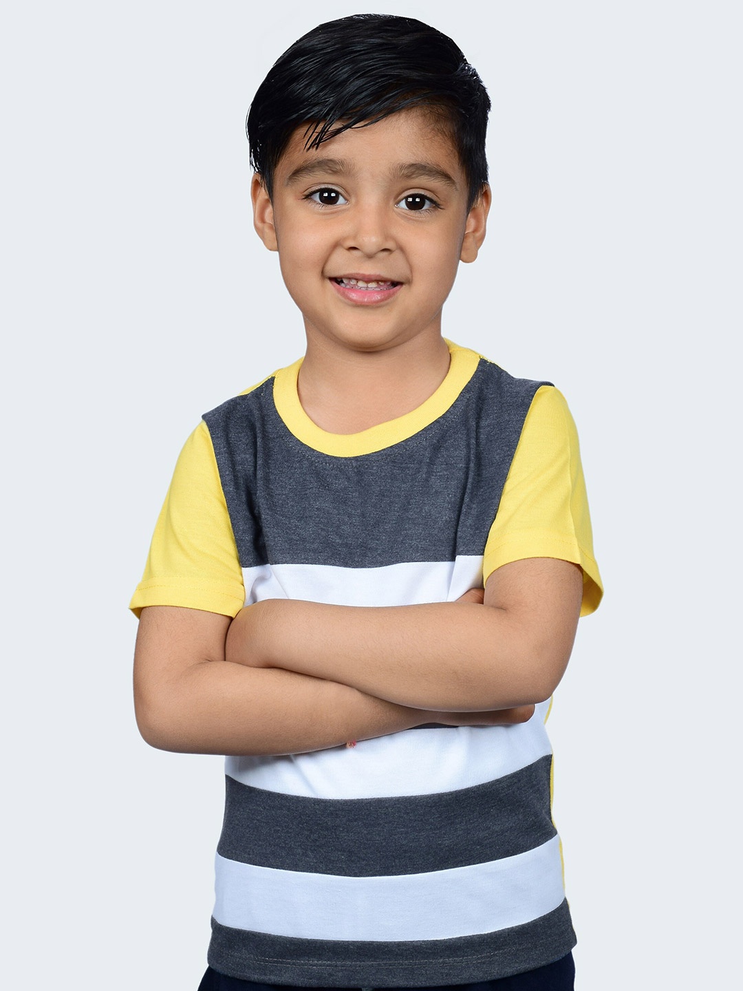 

3BROS Kids Yellow Striped T-shirt
