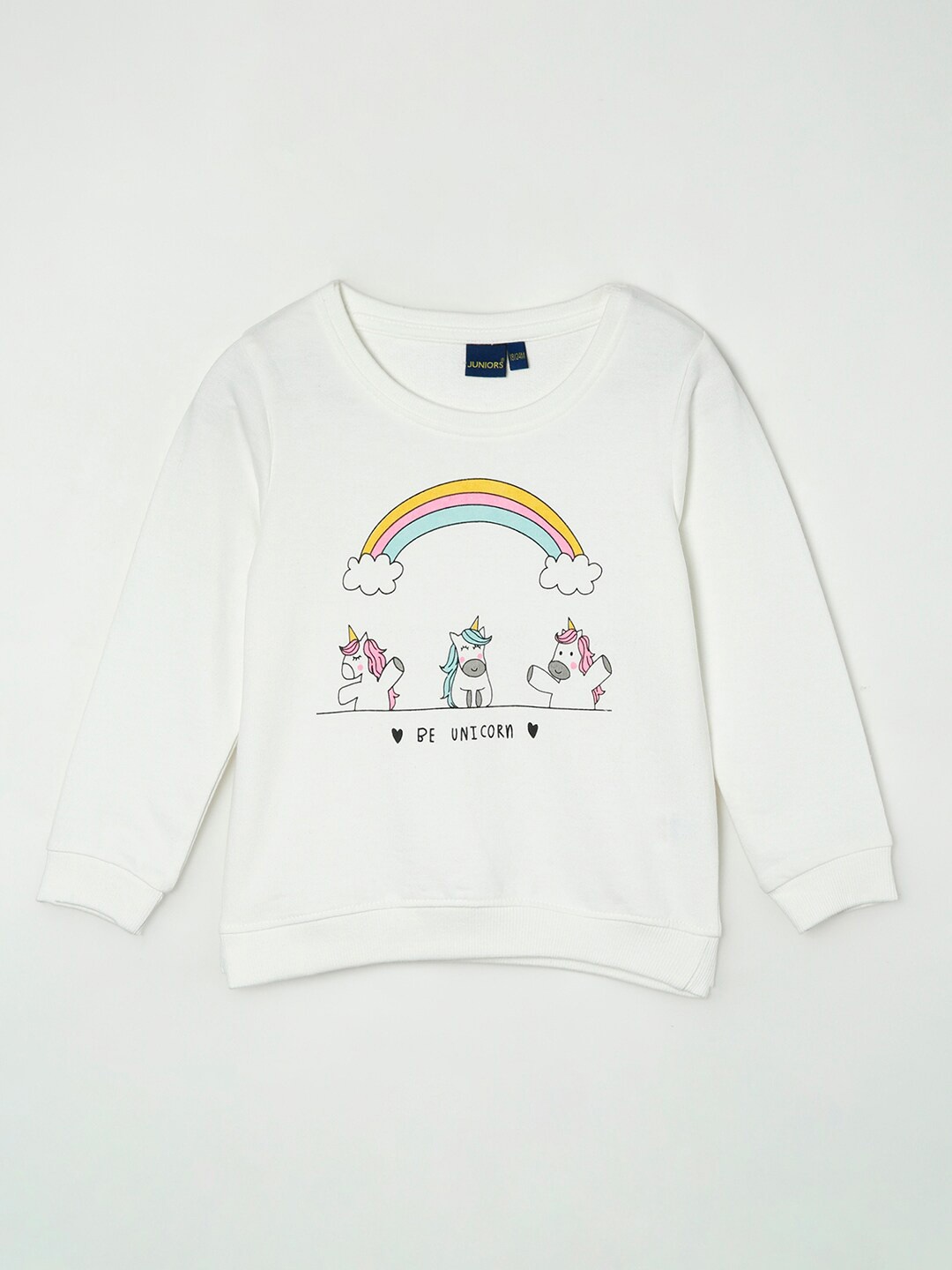 

Juniors by Lifestyle Girls White Printed Sweatshirt