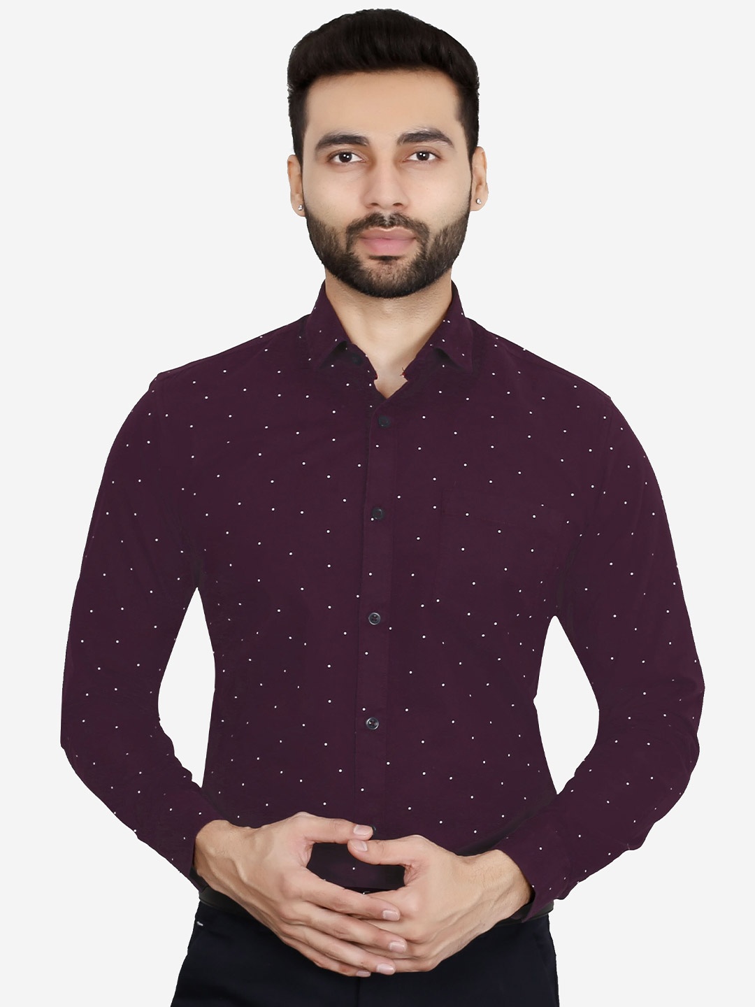

5TH ANFOLD Men Maroon Slim Fit Printed Casual Shirt