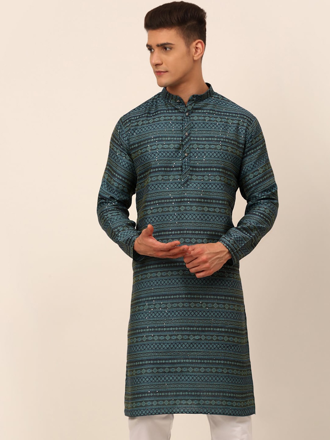 

Jompers Men Teal Kurta