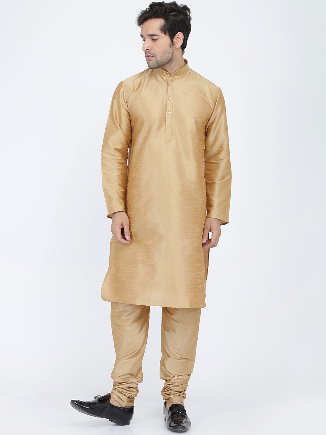 

ROYAL KURTA Men Beige Dupion Silk Kurta with Churidar