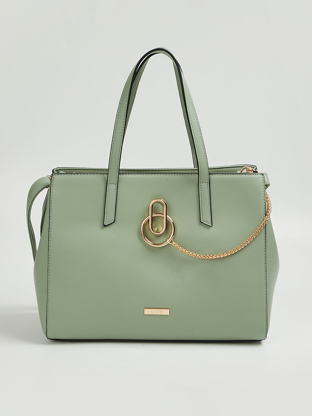 

CODE by Lifestyle Green Structured Handheld Bag with Tasselled