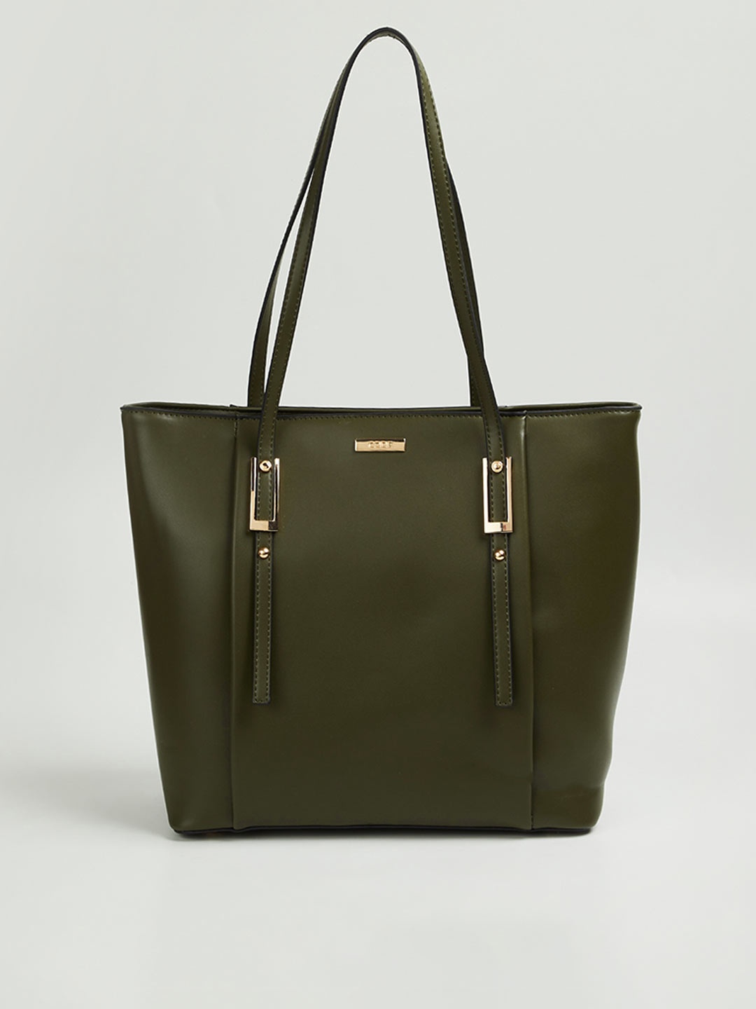 

CODE by Lifestyle Olive Green Structured Shoulder Bag with Tasselled