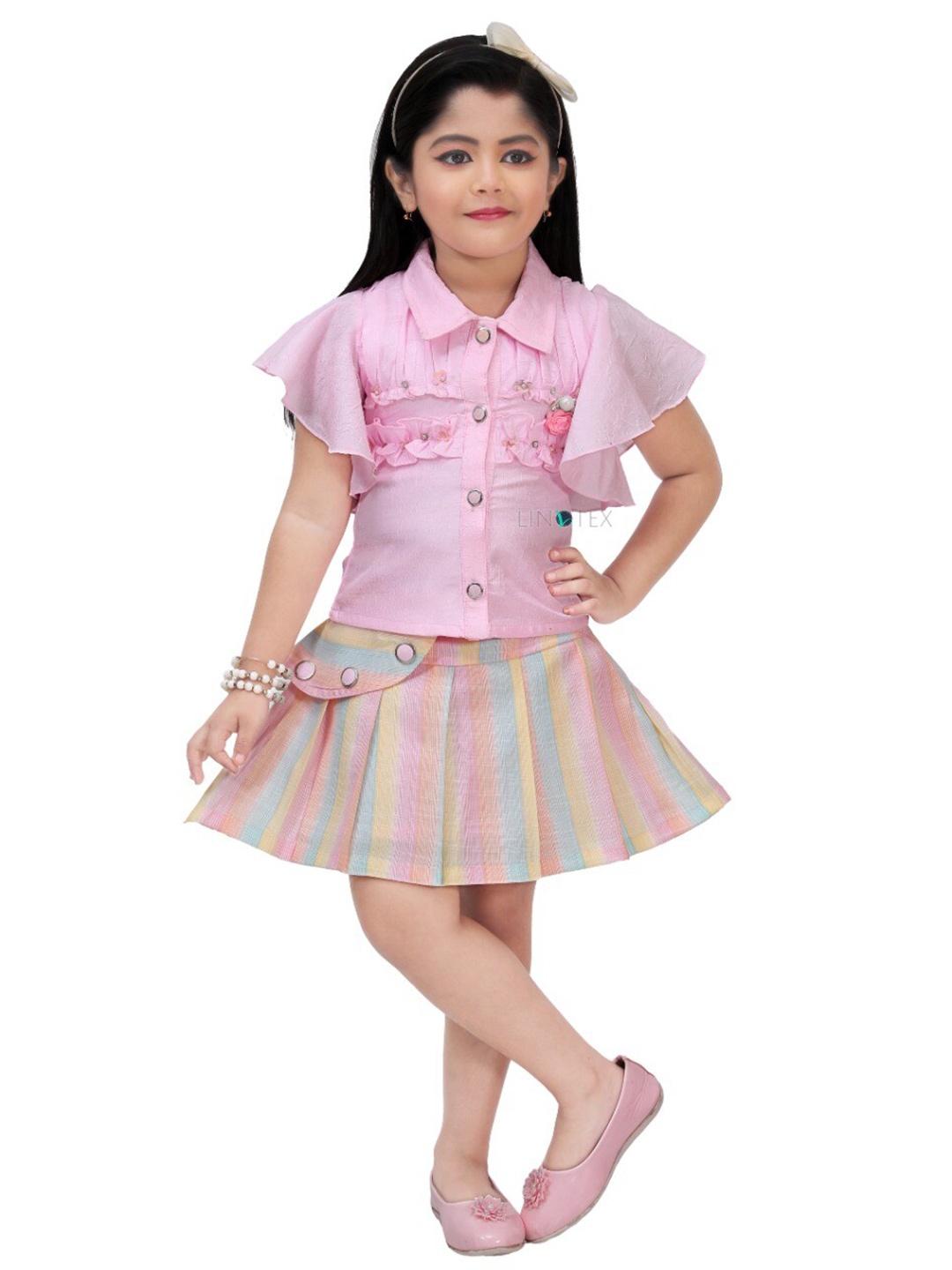 

LINOTEX Pink Striped Shirt Dress