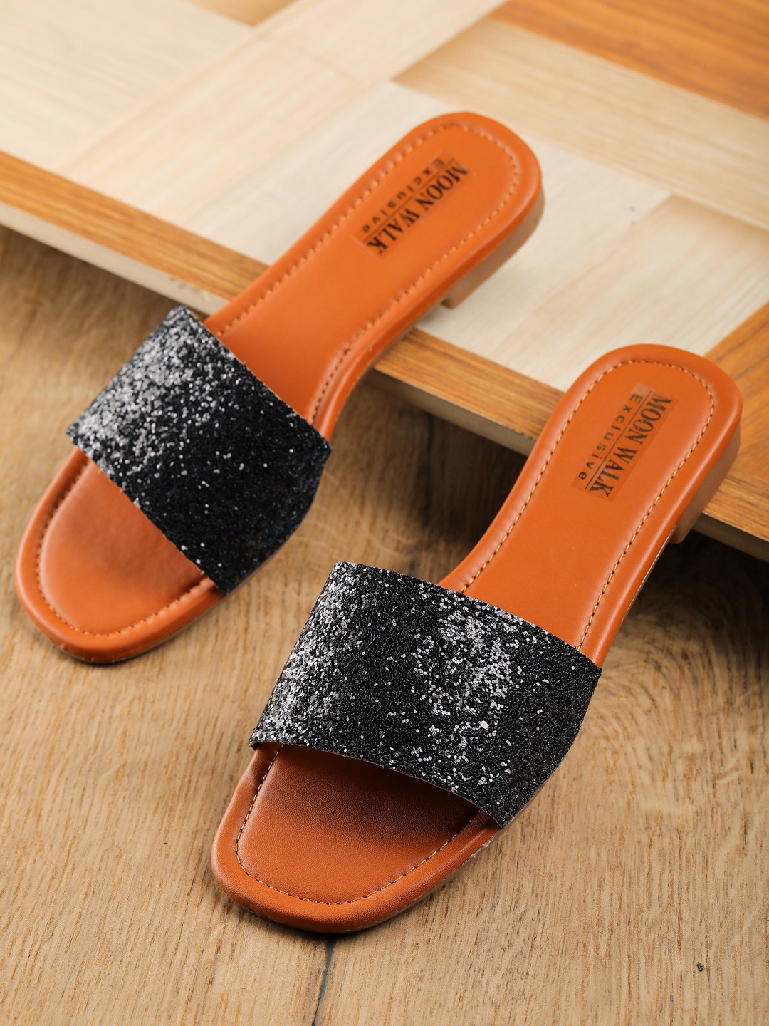 

Moonwalk Women Black Embellished Flats