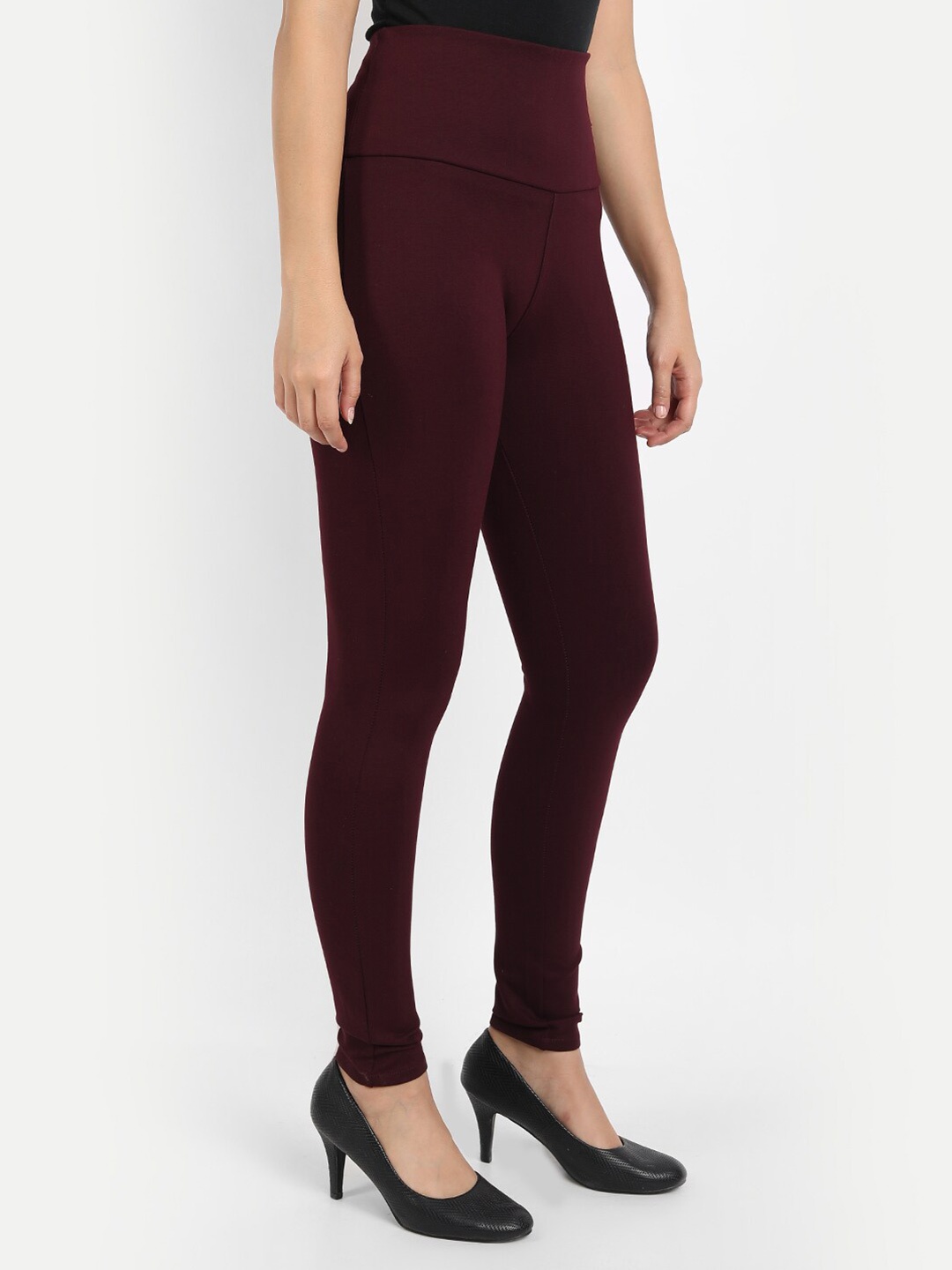 

BROADSTAR Women Maroon Solid Skinny-Fit Jeggings