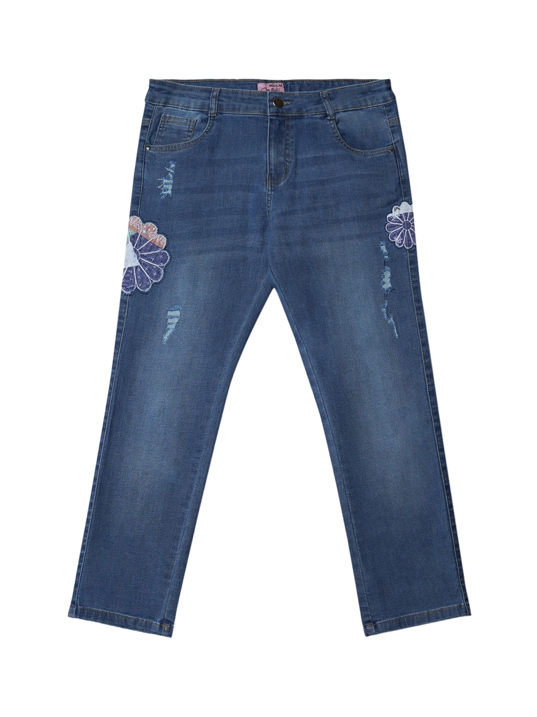 

R&B Girls Blue Low Distress Light Fade Jeans