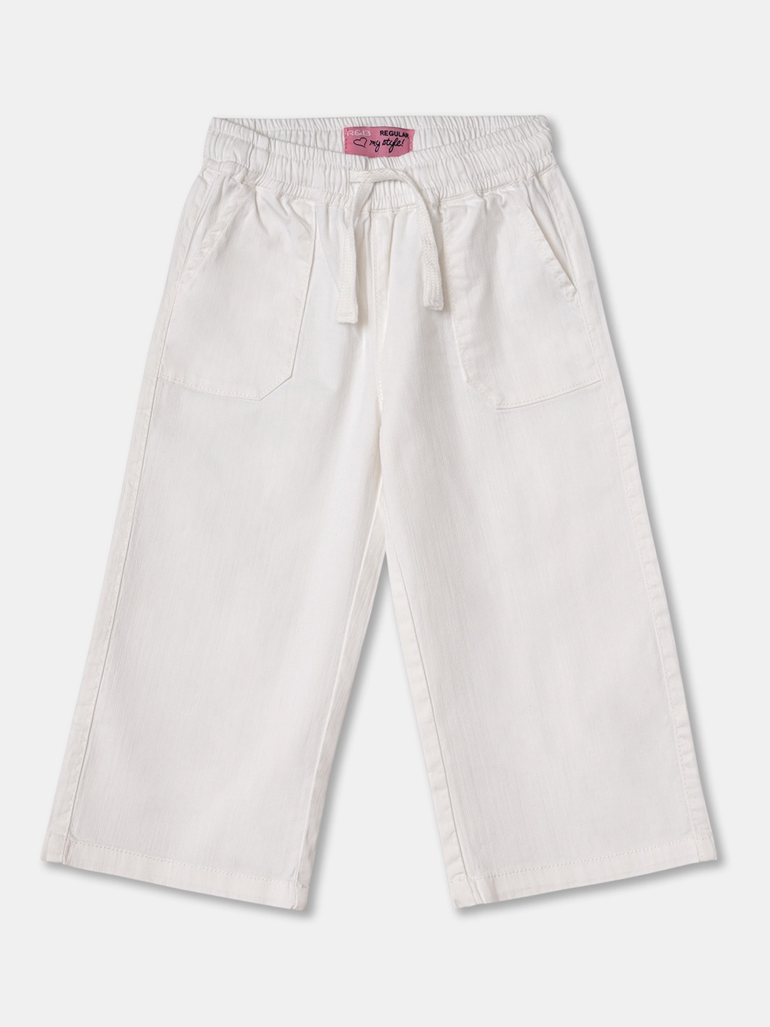 

R&B Girls White Low Distress Jeans