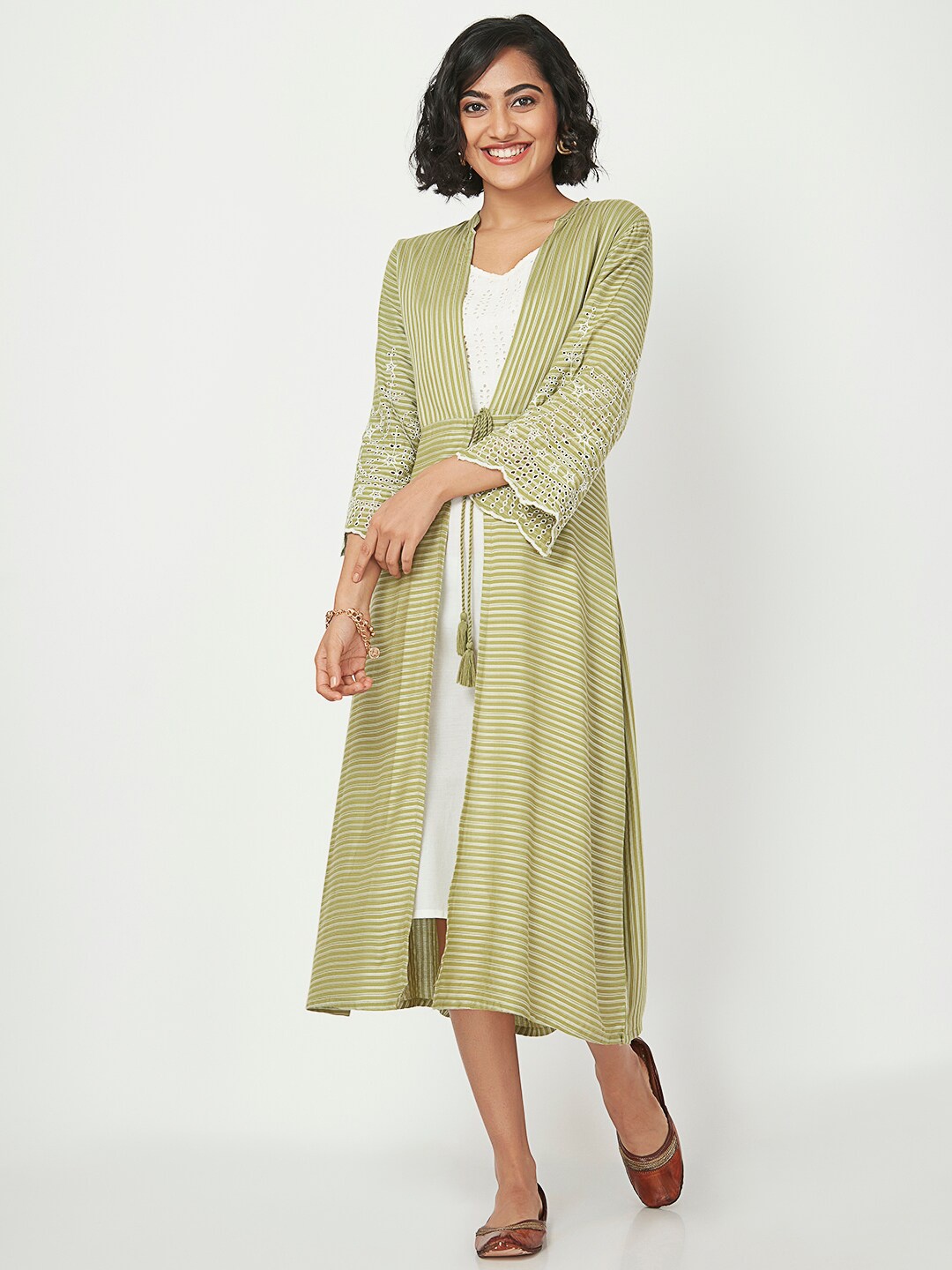 

Ethnicity Green Ethnic A-Line Midi Dress
