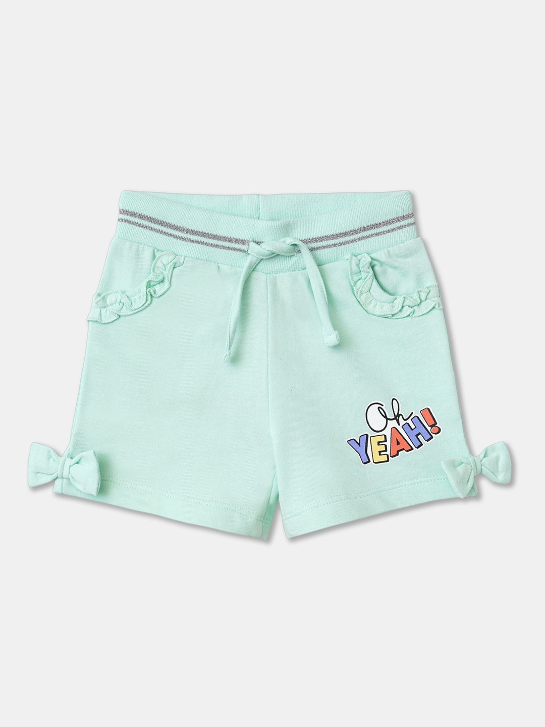 

R&B Girls Green Printed Shorts