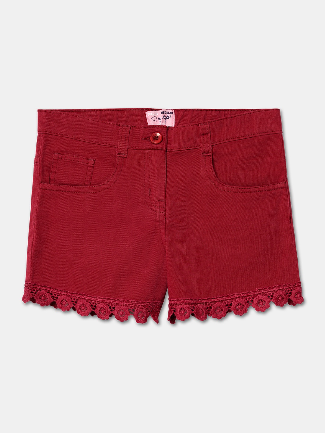 

R&B Girls Burgundy Denim Shorts