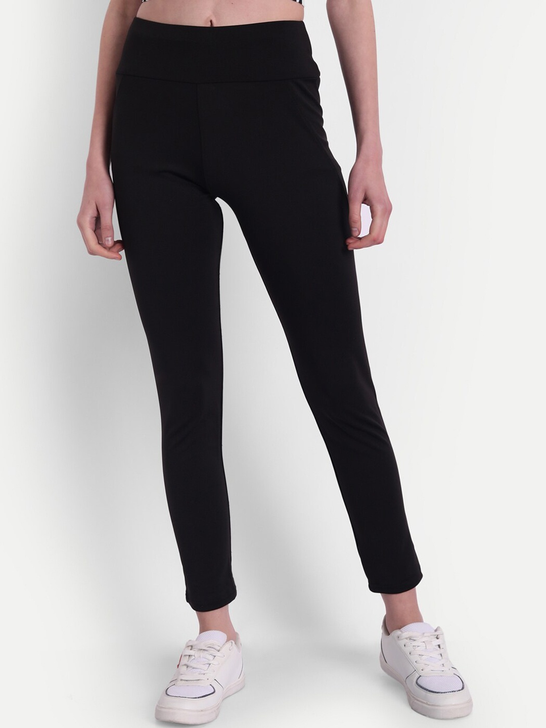 

BROADSTAR Women Black Solid Slim-Fit Track Pants