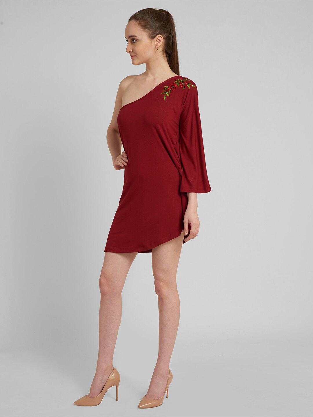 

aturabi Maroon Mini Dress