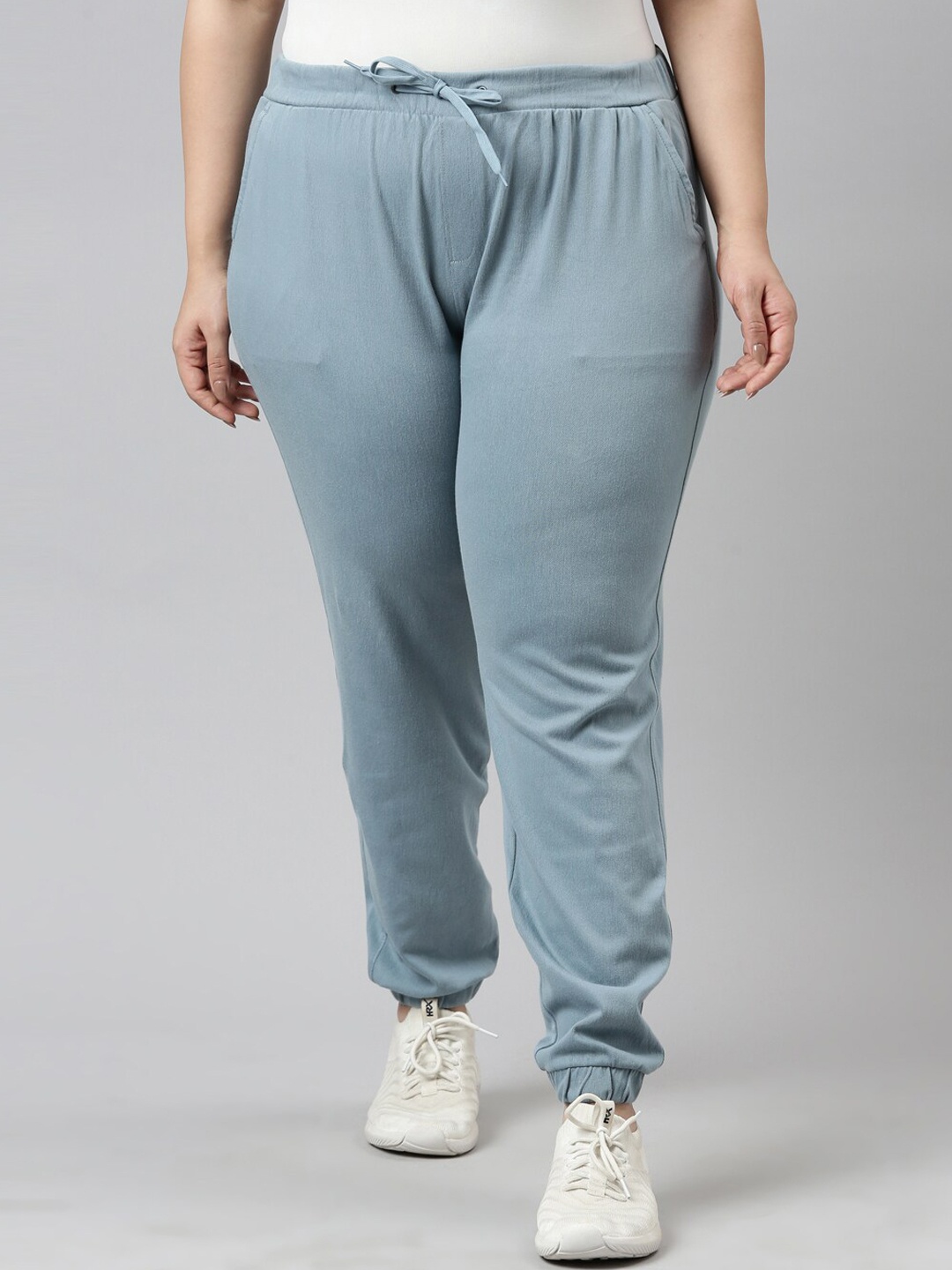 

Go Colors Women Blue Solid Cotton Joggers