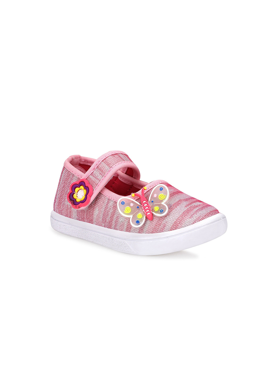 

NEOBABY Girls Pink Ballerinas Velcro Closure Flats