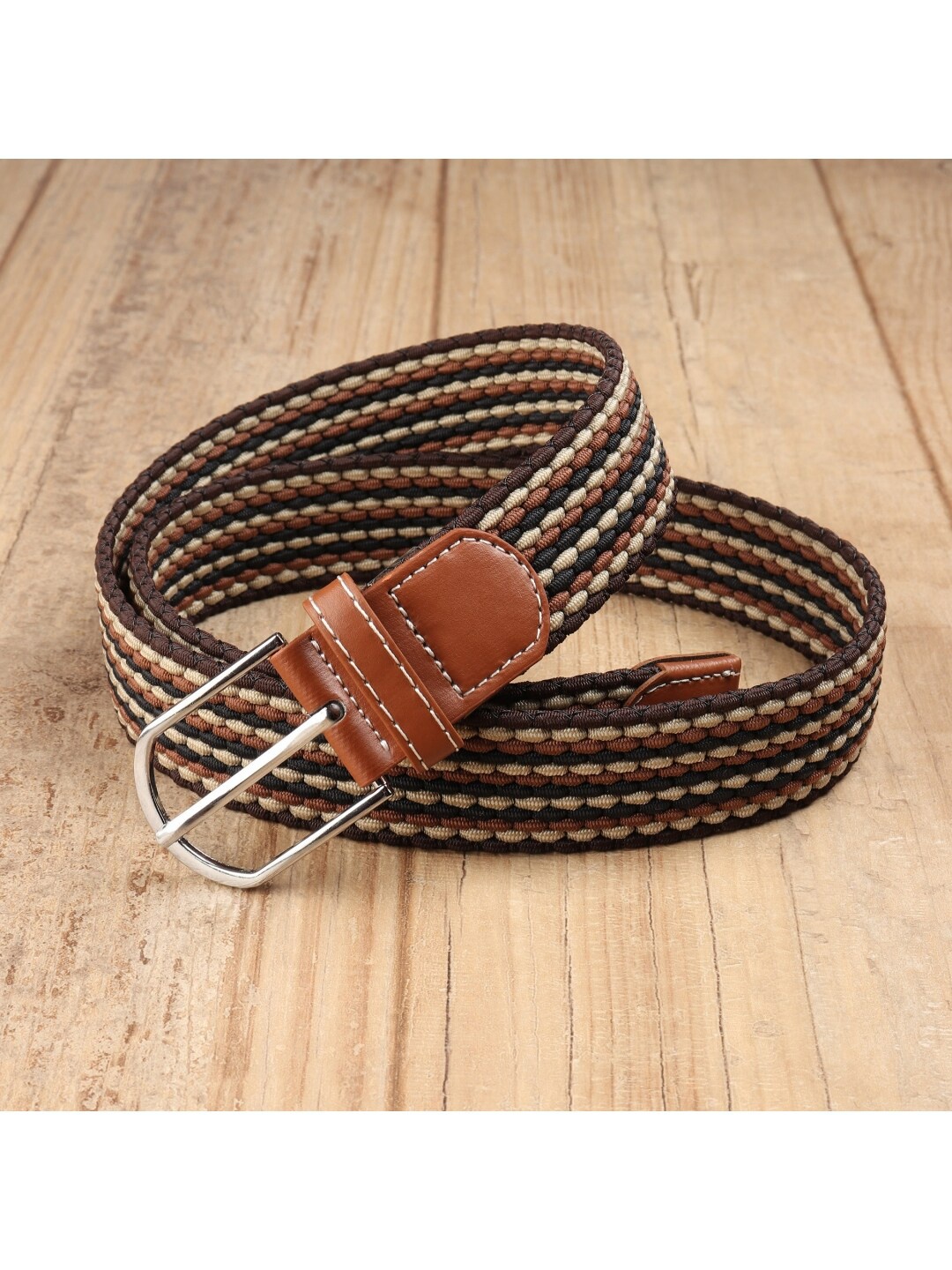 

Elite Crafts Unisex Brown Braided Woven Canvas Belt