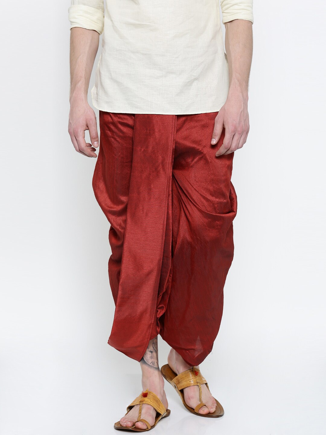 

ROYAL KURTA Men Maroon Solid Dhoti Pants