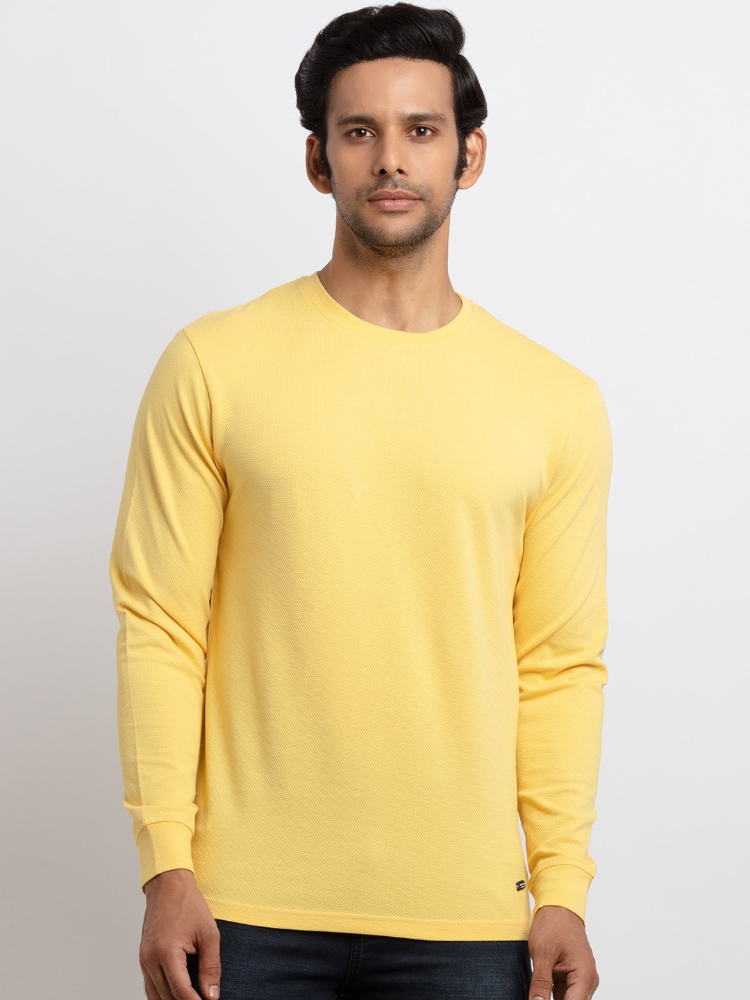 

Status Quo Men Yellow Applique T-shirt