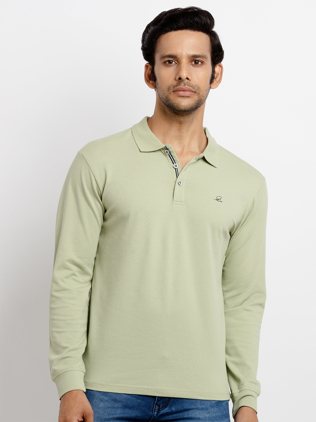 

Status Quo Men Green Polo Collar T-shirt