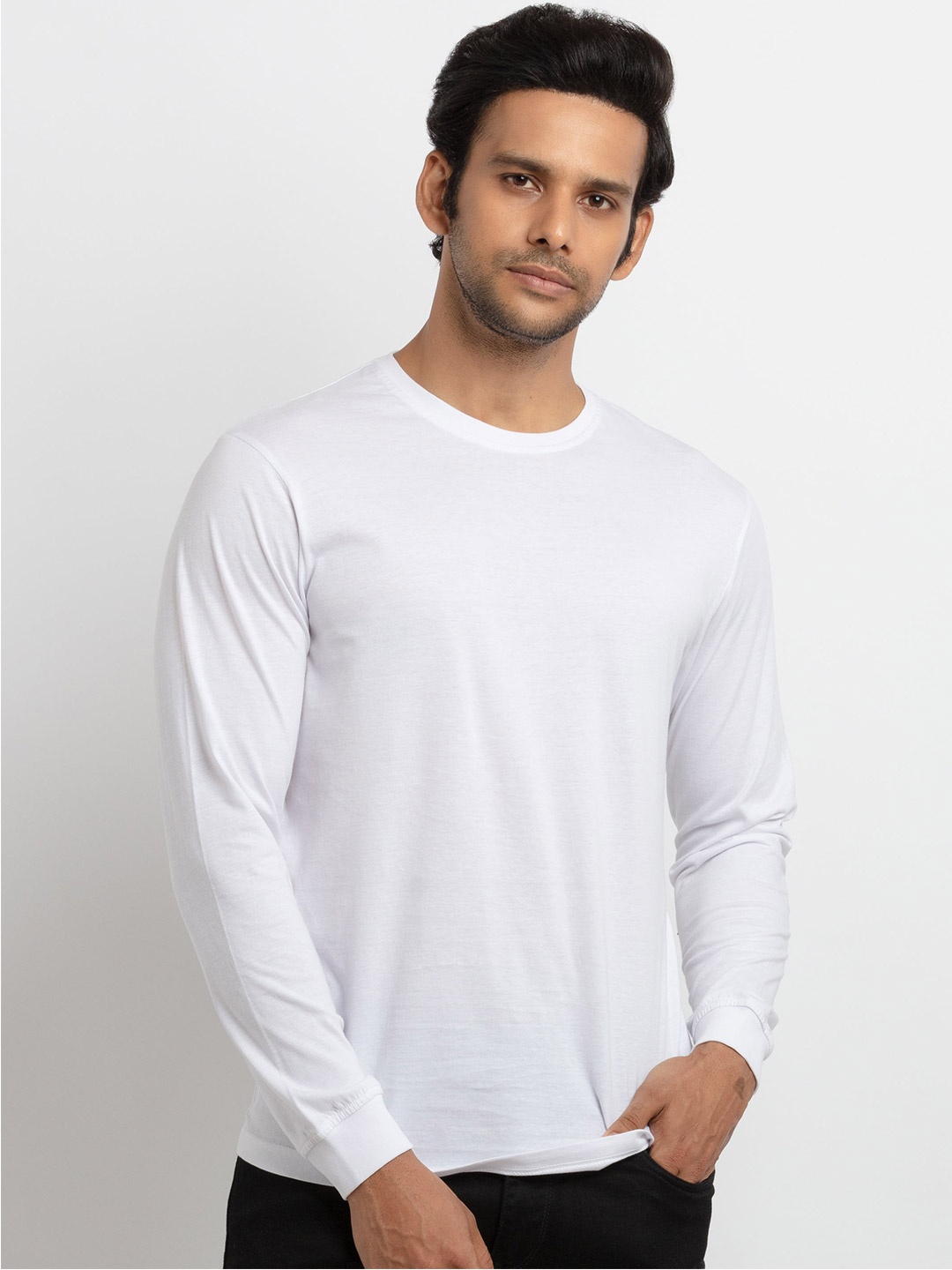 

Status Quo Men White Raw Edge T-shirt