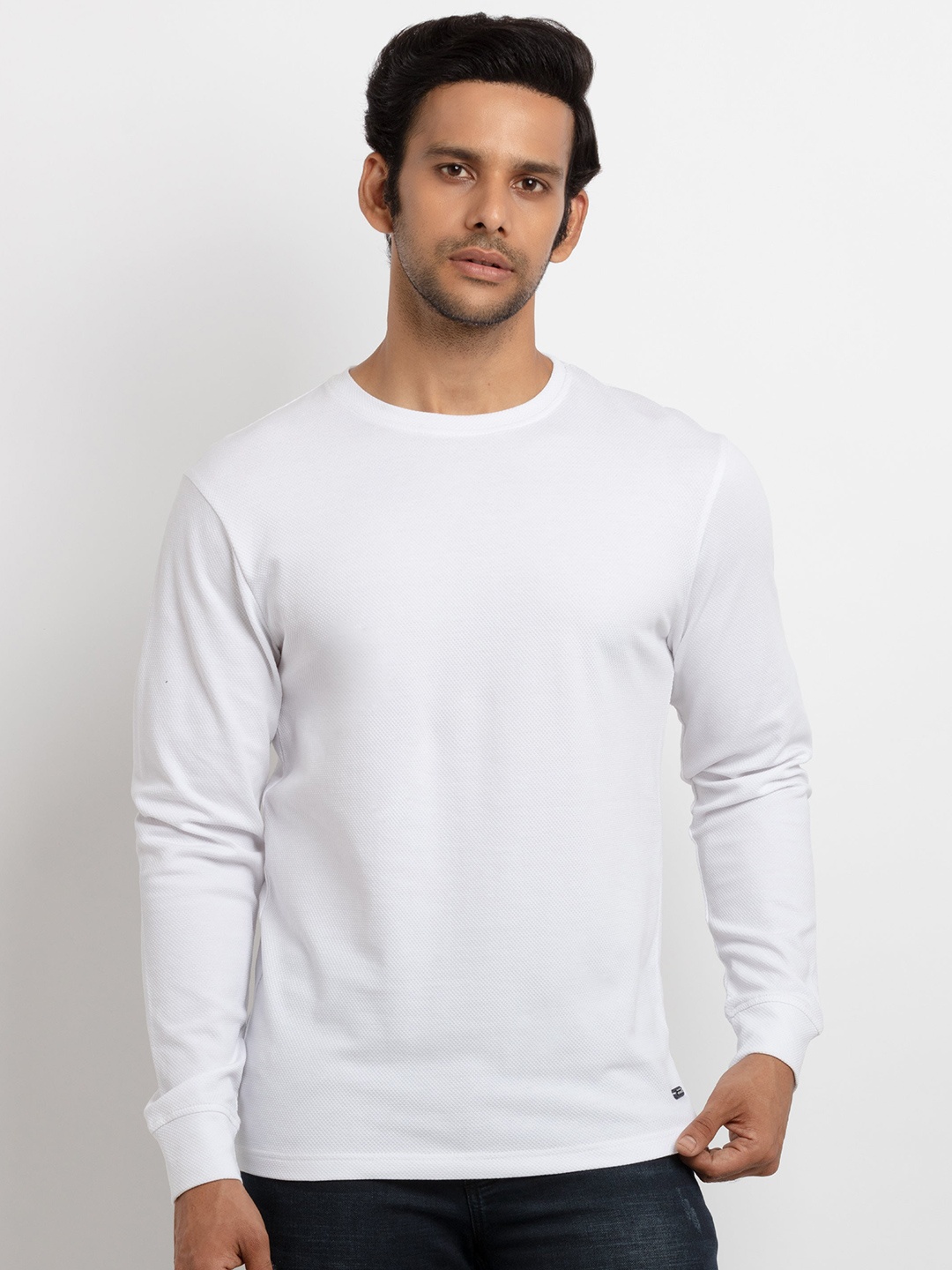 

Status Quo Men White Applique T-shirt