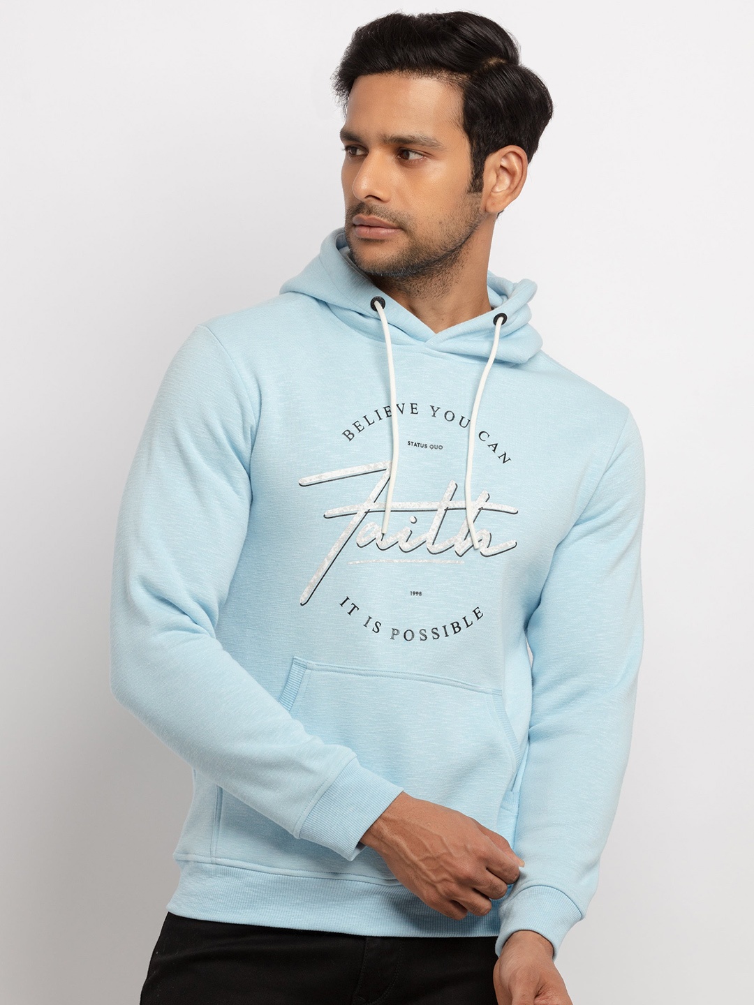 

Status Quo Men Blue Printed Sweatshirt