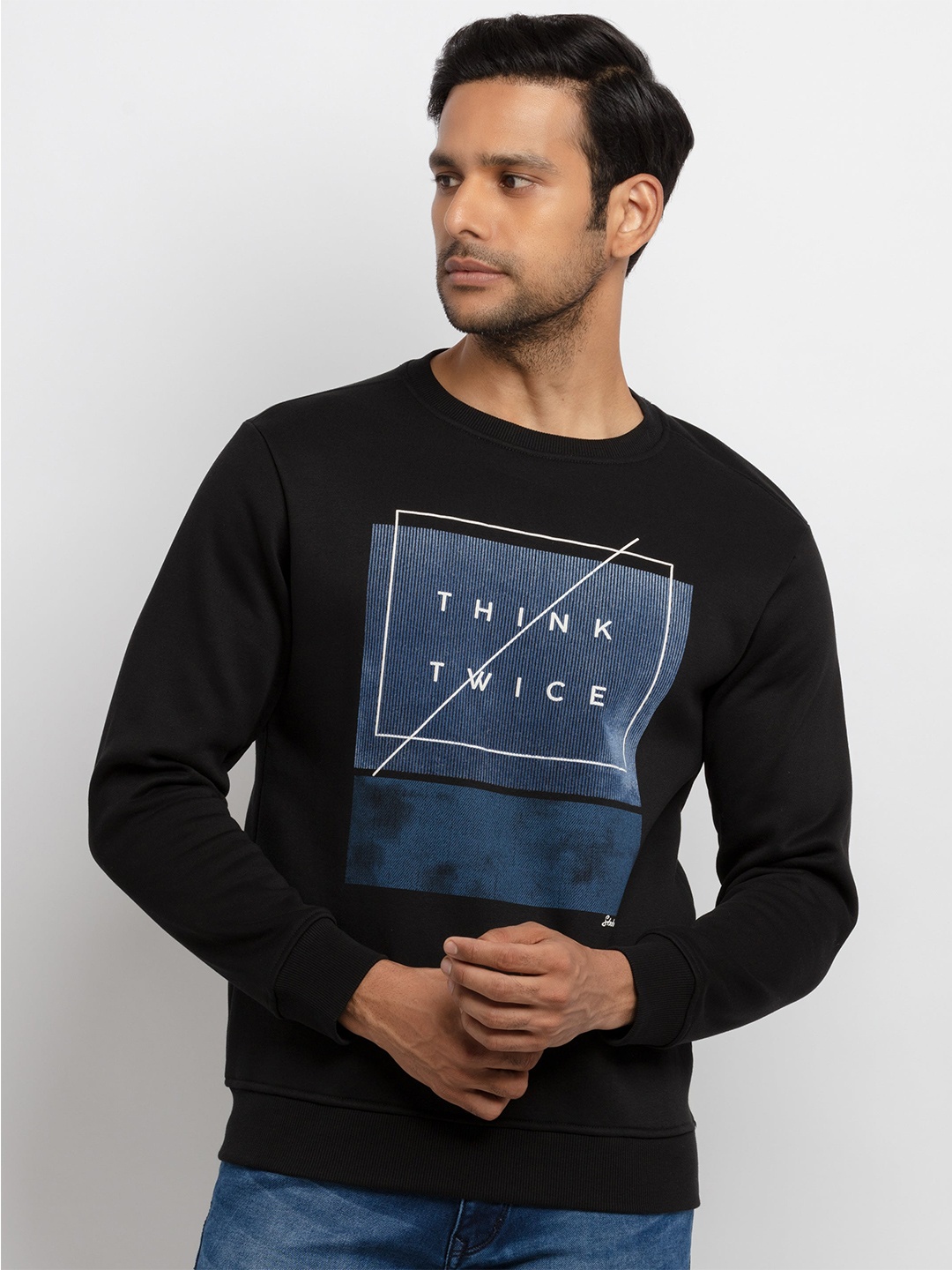 

Status Quo Men Black Printed Sweatshirt