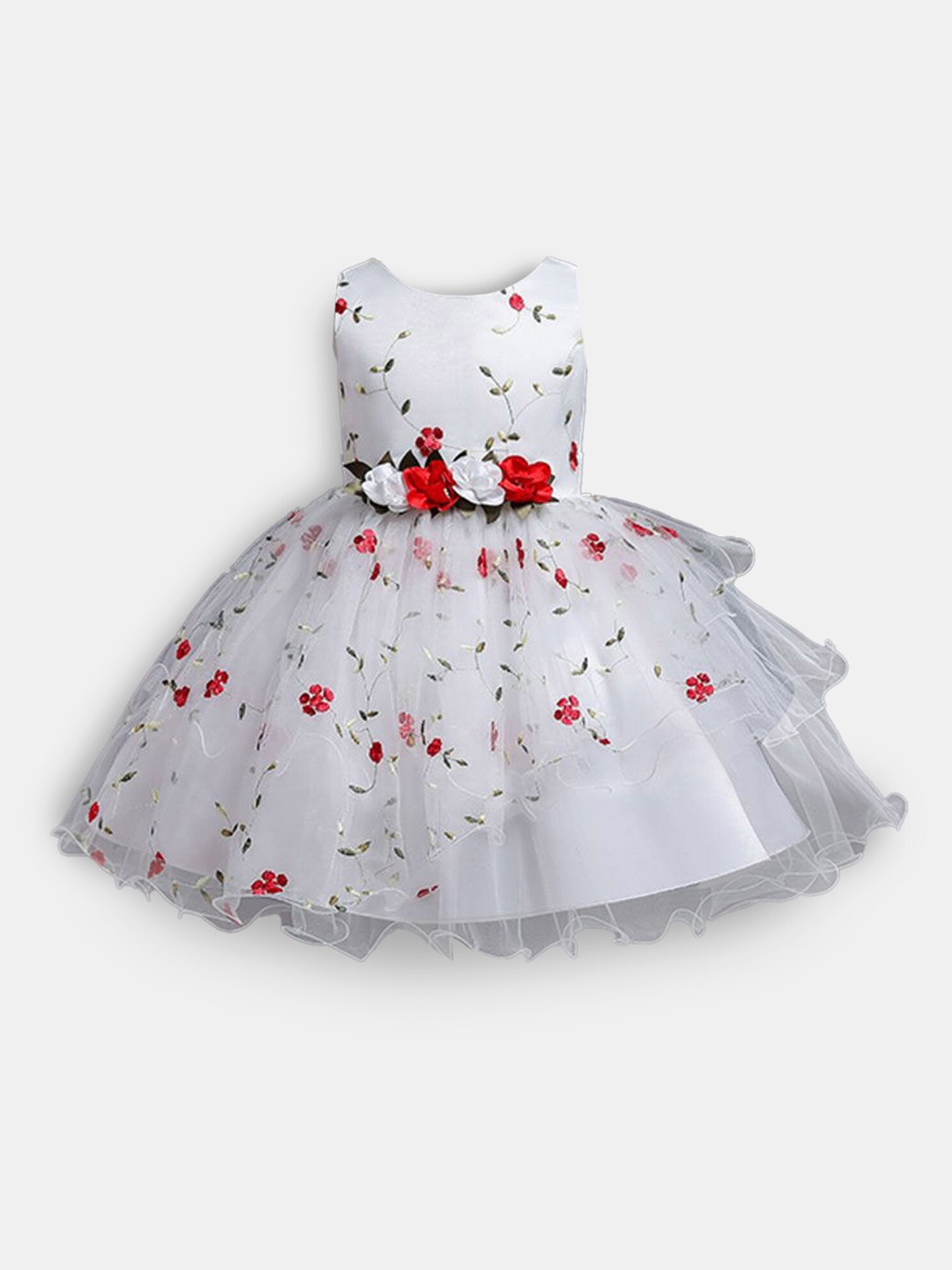 

Hopscotch Red Floral Dress