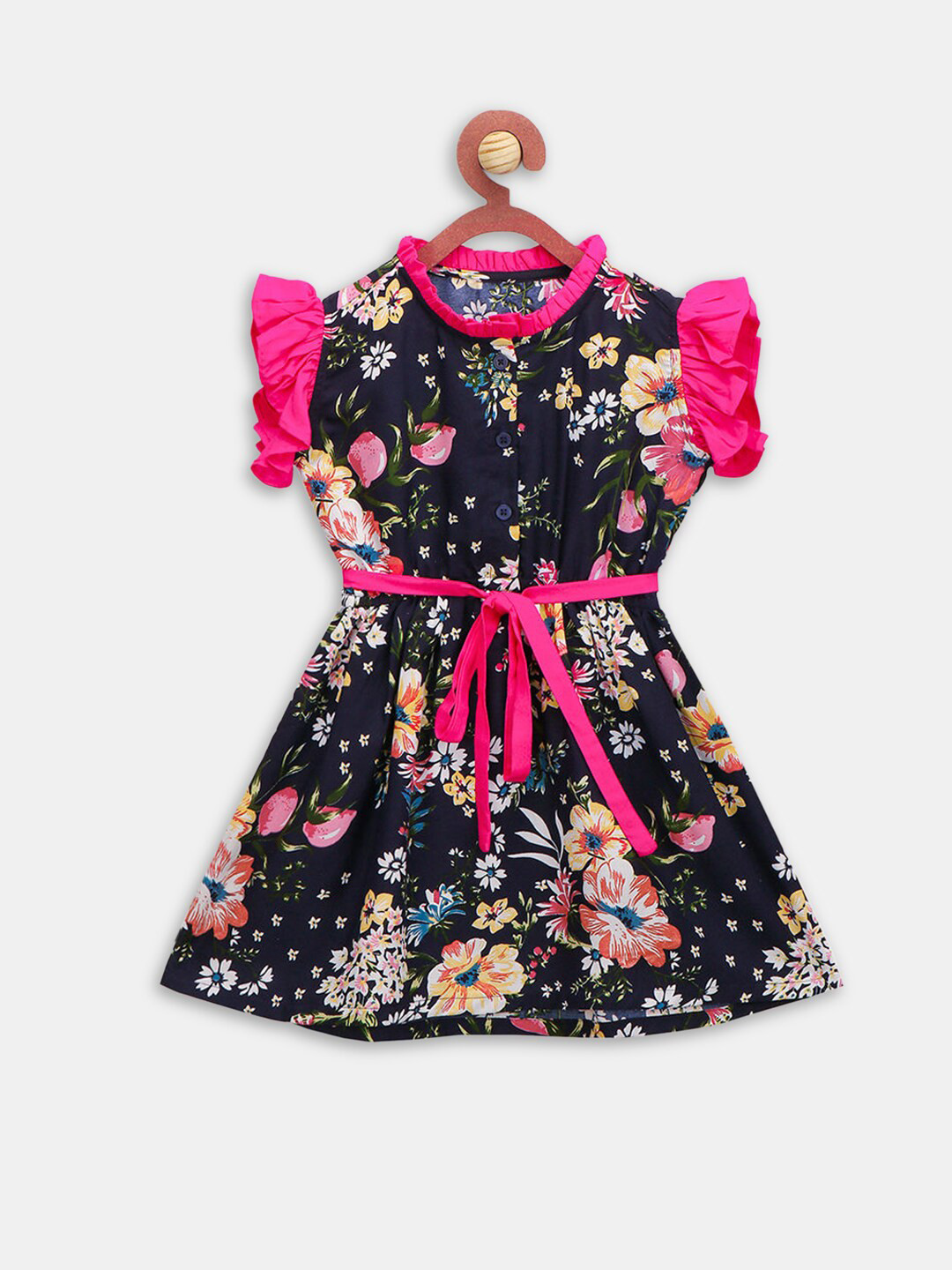 

Hopscotch Navy Blue Floral Dress