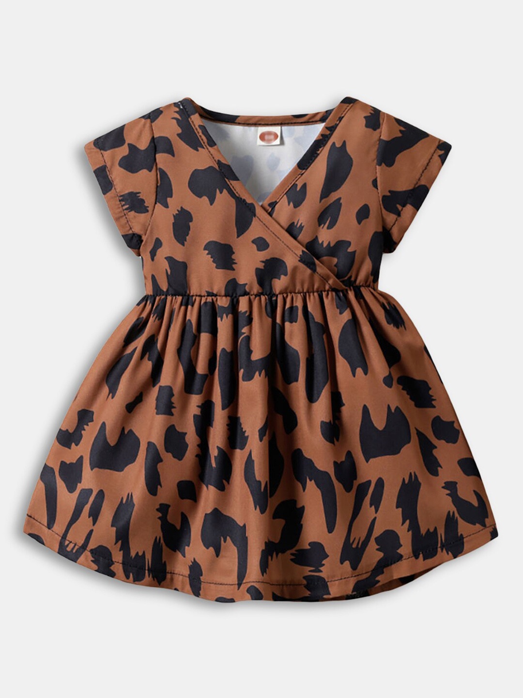

Hopscotch Brown Abstract Print Wrap Dress