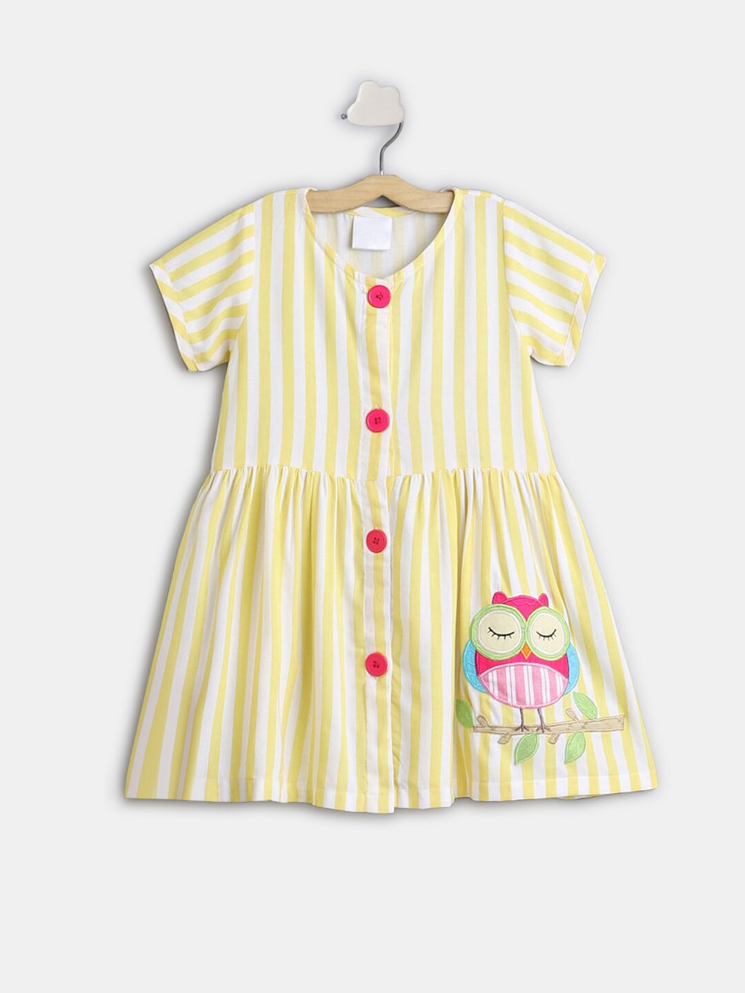 

Hopscotch Yellow Striped A-Line Dress